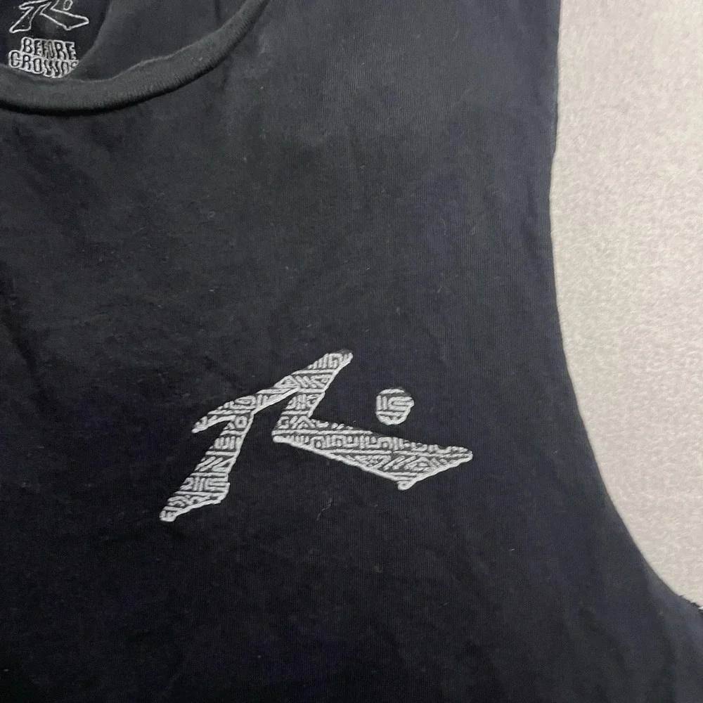 Rusty Tank Top Shirt Mens Size Medium Long Oversized Black Surf Beach Sleeveless